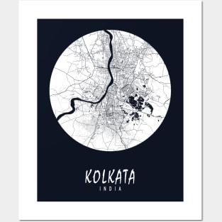 Kolkata, India City Map - Full Moon Posters and Art